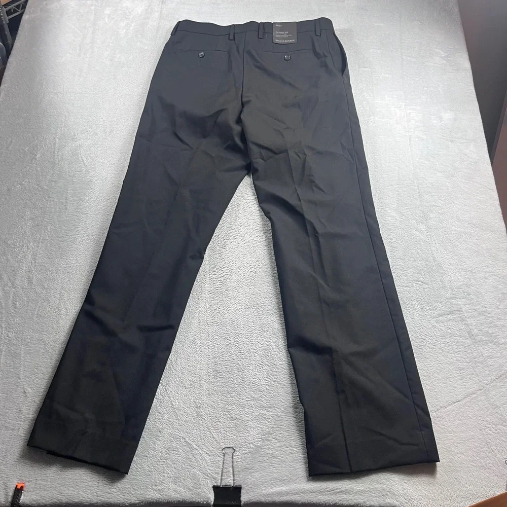 Banana Republic Mens Classic Fit Wool Dress Pants Black 34x34 NWT